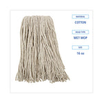 Load image into Gallery viewer, Premium Cut-end Wet Mop Heads, Cotton, 16oz, White, 12/carton
