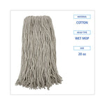 Load image into Gallery viewer, Premium Cut-end Wet Mop Heads, Cotton, 20oz, White, 12/carton