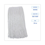 Load image into Gallery viewer, Premium Cut-end Wet Mop Heads, Rayon, 20oz, White, 12/carton