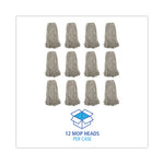 Load image into Gallery viewer, Mop Head, Premium Standard Head, Cotton Fiber, 32oz, White, 12/carton