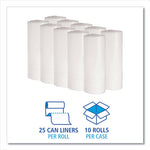 Load image into Gallery viewer, Low-density Waste Can Liners, 10 Gal, 0.4 Mil, 24" X 23", White, 25 Bags/roll, 20 Rolls/carton