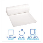 Load image into Gallery viewer, Low-density Waste Can Liners, 10 Gal, 0.4 Mil, 24" X 23", White, 25 Bags/roll, 20 Rolls/carton