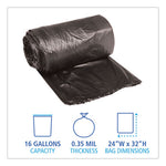 Load image into Gallery viewer, Low-density Waste Can Liners, 16 Gal, 0.35 Mil, 24" X 32", Black, 50 Bags/roll, 10 Rolls/carton