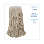 Load image into Gallery viewer, Mop Head, Premium Saddleback Head, Cotton Fiber, 24 Oz, White, 12/carton