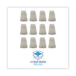 Load image into Gallery viewer, Mop Head, Premium Saddleback Head, Rayon Fiber, 24-oz., White, 12/carton