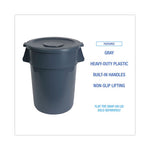 Load image into Gallery viewer, Round Waste Receptacle, 32 Gal, Linear-low-density Polyethylene, Gray