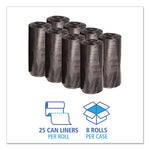 Load image into Gallery viewer, Low-density Waste Can Liners, 33 Gal, 0.5 Mil, 33" X 39", Black, 25 Bags/roll, 8 Rolls/carton