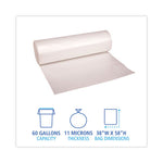 Load image into Gallery viewer, High-density Can Liners, 60 Gal, 11 Mic, 38" X 58", Natural, 25 Bags/roll, 8 Rolls/carton