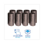 Load image into Gallery viewer, High-density Can Liners, 60 Gal, 14 Mic, 38" X 58", Black, 25 Bags/roll, 8 Rolls/carton