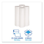 Load image into Gallery viewer, Low-density Waste Can Liners, 60 Gal, 0.6 Mil, 38" X 58", White, 25 Bags/roll, 4 Rolls/carton