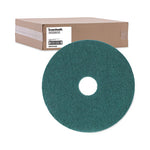 Load image into Gallery viewer, Heavy-duty Scrubbing Floor Pads, 16" Diameter, Green, 5/carton