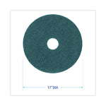 Load image into Gallery viewer, Heavy-duty Scrubbing Floor Pads, 17" Diameter, Green, 5/carton