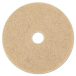 Load image into Gallery viewer, Natural Hog Hair Burnishing Floor Pads, 17" Diameter, Tan, 5/carton