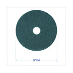 Load image into Gallery viewer, Heavy-duty Scrubbing Floor Pads, 18" Diameter, Green, 5/carton