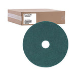 Load image into Gallery viewer, Heavy-duty Scrubbing Floor Pads, 19" Diameter, Green, 5/carton