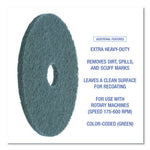 Load image into Gallery viewer, Heavy-duty Scrubbing Floor Pads, 20" Diameter, Green, 5/carton