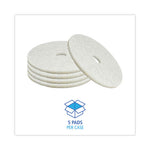 Load image into Gallery viewer, Natural Burnishing Floor Pads, 20" Diameter, White, 5/carton
