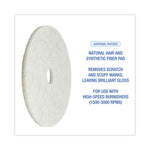 Load image into Gallery viewer, Natural Burnishing Floor Pads, 20" Diameter, White, 5/carton