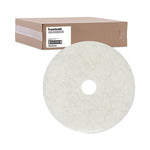 Load image into Gallery viewer, Natural Burnishing Floor Pads, 20" Diameter, White, 5/carton