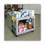 Load image into Gallery viewer, Two-shelf Utility Cart, Plastic, 2 Shelves, 300 Lb Capacity, 24" X 40" X 31.5", Gray
