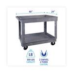 Load image into Gallery viewer, Two-shelf Utility Cart, Plastic, 2 Shelves, 300 Lb Capacity, 24" X 40" X 31.5", Gray