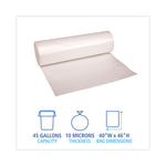 Load image into Gallery viewer, High-density Can Liners, 45 Gal, 10 Mic, 40" X 46", Natural, 25 Bags/roll, 10 Rolls/carton