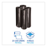 Load image into Gallery viewer, Low-density Waste Can Liners, 45 Gal, 0.6 Mil, 40" X 46", Black, 25 Bags/roll, 4 Rolls/carton