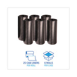 Load image into Gallery viewer, High-density Can Liners, 56 Gal, 19 Mic, 43" X 47", Black, 25 Bags/roll, 6 Rolls/carton