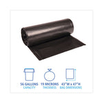 Load image into Gallery viewer, High-density Can Liners, 56 Gal, 19 Mic, 43" X 47", Black, 25 Bags/roll, 6 Rolls/carton