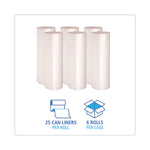 Load image into Gallery viewer, High-density Can Liners, 56 Gal, 19 Mic, 43" X 47", Natural, 25 Bags/roll, 6 Rolls/carton