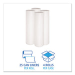 Load image into Gallery viewer, Low-density Waste Can Liners, 56 Gal, 0.6 Mil, 43" X 47", White, 25 Bags/roll, 4 Rolls/carton