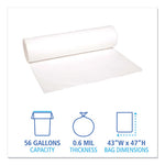 Load image into Gallery viewer, Low-density Waste Can Liners, 56 Gal, 0.6 Mil, 43" X 47", White, 25 Bags/roll, 4 Rolls/carton