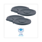 Load image into Gallery viewer, Lids For 44 Gal Waste Receptacles, Flat-top, Round, Plastic Gray