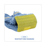 Load image into Gallery viewer, Super Loop Wet Mop Head, Cotton/synthetic Fiber, 5" Headband, Small Size, Blue, 12/carton
