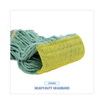 Load image into Gallery viewer, Super Loop Wet Mop Head, Cotton/synthetic Fiber, 5" Headband, Small Size, Green, 12/carton