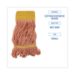 Load image into Gallery viewer, Super Loop Wet Mop Head, Cotton/synthetic Fiber, 5" Headband, Small Size, Orange, 12/carton