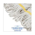 Load image into Gallery viewer, Super Loop Wet Mop Head, Cotton/synthetic Fiber, 5" Headband, Small Size, White, 12/carton