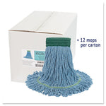 Load image into Gallery viewer, Super Loop Wet Mop Head, Cotton/synthetic Fiber, 5" Headband, Medium Size, Blue, 12/carton