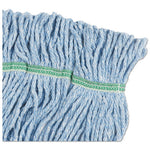 Load image into Gallery viewer, Super Loop Wet Mop Head, Cotton/synthetic Fiber, 5" Headband, Medium Size, Blue, 12/carton