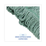 Load image into Gallery viewer, Mop Head, Premium Standard Head, Cotton/rayon Fiber, Medium, Green, 12/carton