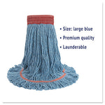 Load image into Gallery viewer, Super Loop Wet Mop Head, Cotton/synthetic Fiber, 5" Headband, Large Size, Blue, 12/carton