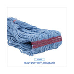 Load image into Gallery viewer, Super Loop Wet Mop Head, Cotton/synthetic Fiber, 1" Headband, Large Size, Blue, 12/carton