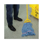 Load image into Gallery viewer, Super Loop Wet Mop Head, Cotton/synthetic Fiber, 1" Headband, Large Size, Blue, 12/carton