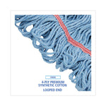 Load image into Gallery viewer, Super Loop Wet Mop Head, Cotton/synthetic Fiber, 1" Headband, Large Size, Blue, 12/carton