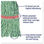 Load image into Gallery viewer, Super Loop Wet Mop Head, Cotton/synthetic Fiber, 5" Headband, Large Size, Green, 12/carton
