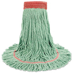 Load image into Gallery viewer, Super Loop Wet Mop Head, Cotton/synthetic Fiber, 5" Headband, Large Size, Green, 12/carton