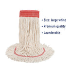 Load image into Gallery viewer, Super Loop Wet Mop Head, Cotton/synthetic Fiber, 5" Headband, Large Size, White, 12/carton