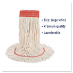 Load image into Gallery viewer, Super Loop Wet Mop Head, Cotton/synthetic Fiber, 5" Headband, Large Size, White