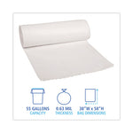 Load image into Gallery viewer, Linear Low Density Can Liners, 55 Gal, 0.63 Mil, 38" X 58", White, 10 Bags/roll, 10 Rolls/carton