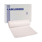 Load image into Gallery viewer, Linear Low Density Can Liners, 55 Gal, 0.63 Mil, 38" X 58", White, 10 Bags/roll, 10 Rolls/carton